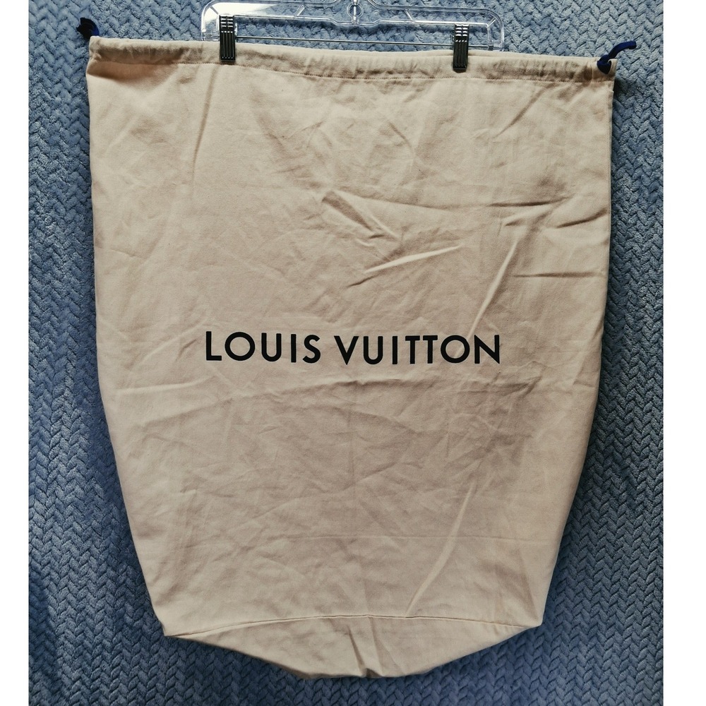 Louis Vuitton Large Cotton Drawstring Dust Bag Tan Beige 24x29 D21328